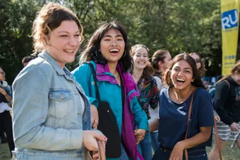 Group of female students laughing
