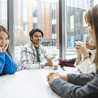 group of students on campus