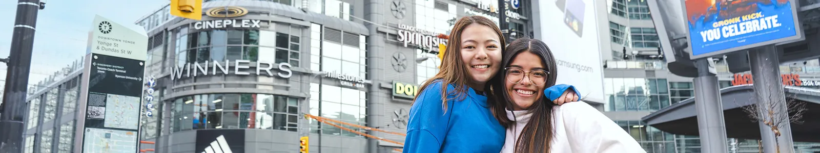 students at yonge and dundas square