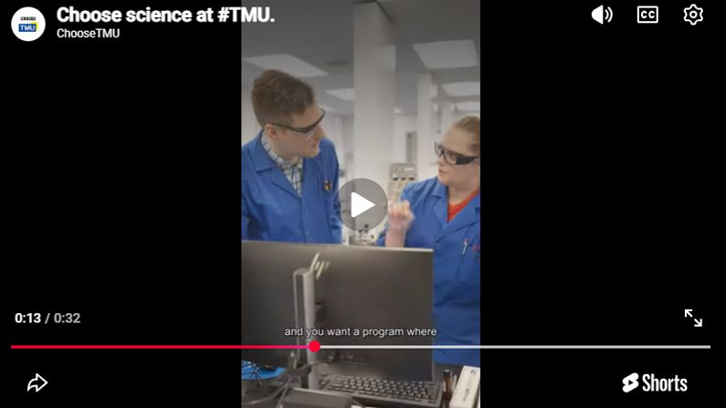 Play Video - Choose Science at TMU
