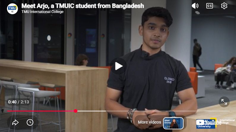 Play Video - Meet Arjo, a TMUIC student from Bangladesh