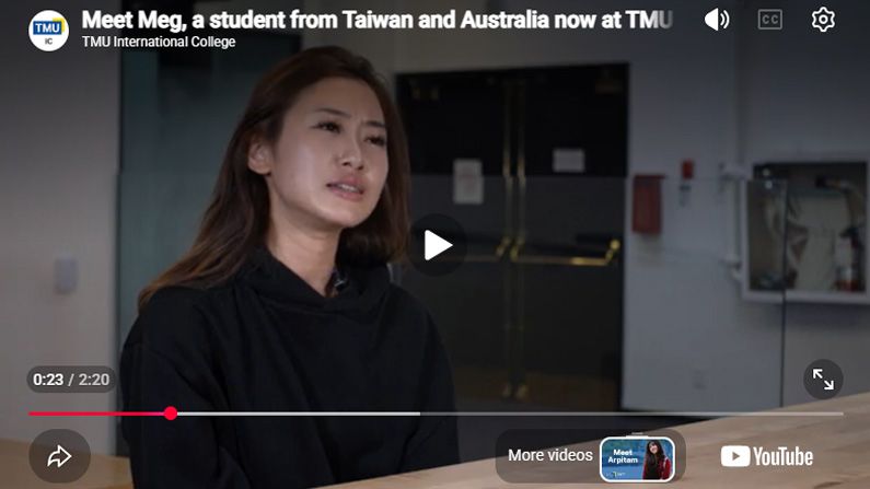 Play Video - Meet Meg, a student from Taiwan and Australia now at TMU